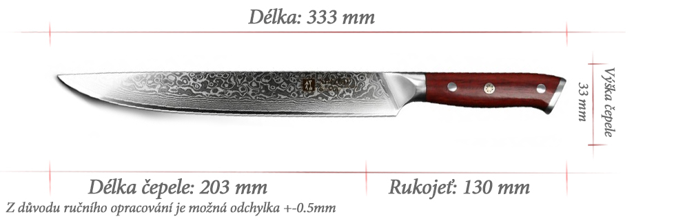 Nůž na maso XinZuo Yu B13R velikost nože